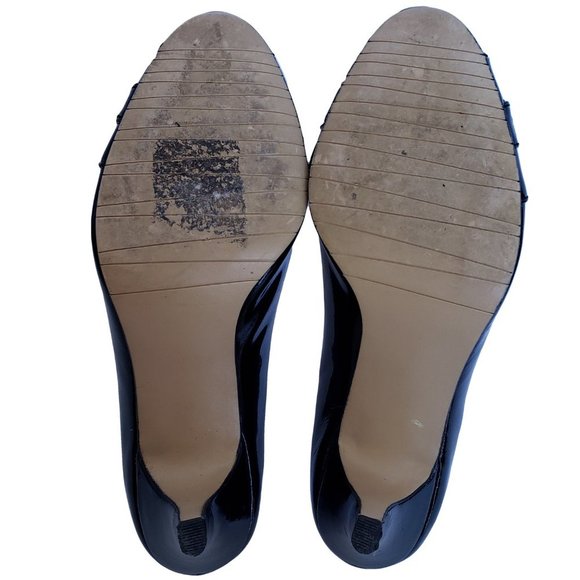KAREN SCOTT Black  Patent Peep Toe Heels 9.5 - Picture 6 of 6